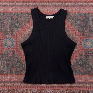 Good American Chunky Ribbed Tank in Black